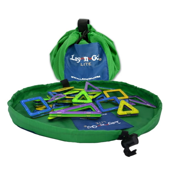 Lay-n-Go LITE (18") : Green Activity Play Mat, Drawstring Toy Storage Bag, , Art Supplies, Back to School