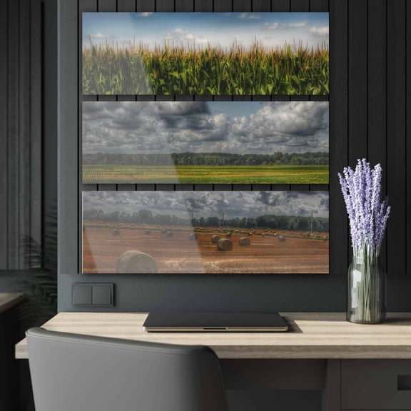 U R There Photography Lay of the Land Rustic Farmhouse 3-Panel Acrylic Wall Print 36"x 36"