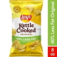thumbnail image 1 of Lay's 40% Less Fat Original Kettle Cooked Potato Chips, 8 oz Bag, 1 of 5