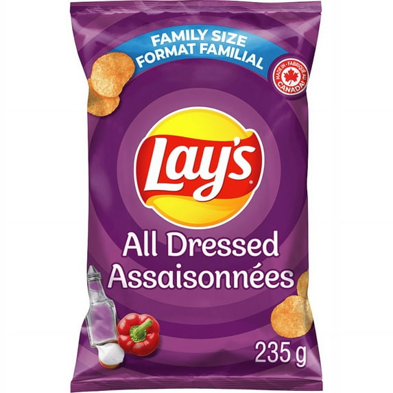 Lay's All Dressed Potato Chips, 235g/ 8.3 oz Bag