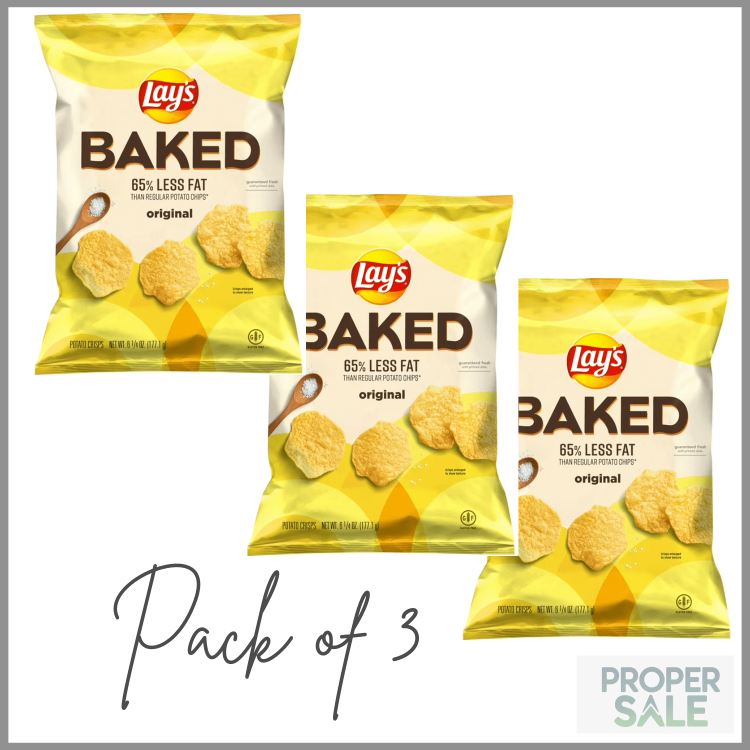 Lay's Baked Gluten-Free Original Potato Chips, 6.25 Oz. ( PACK OF 3 )
