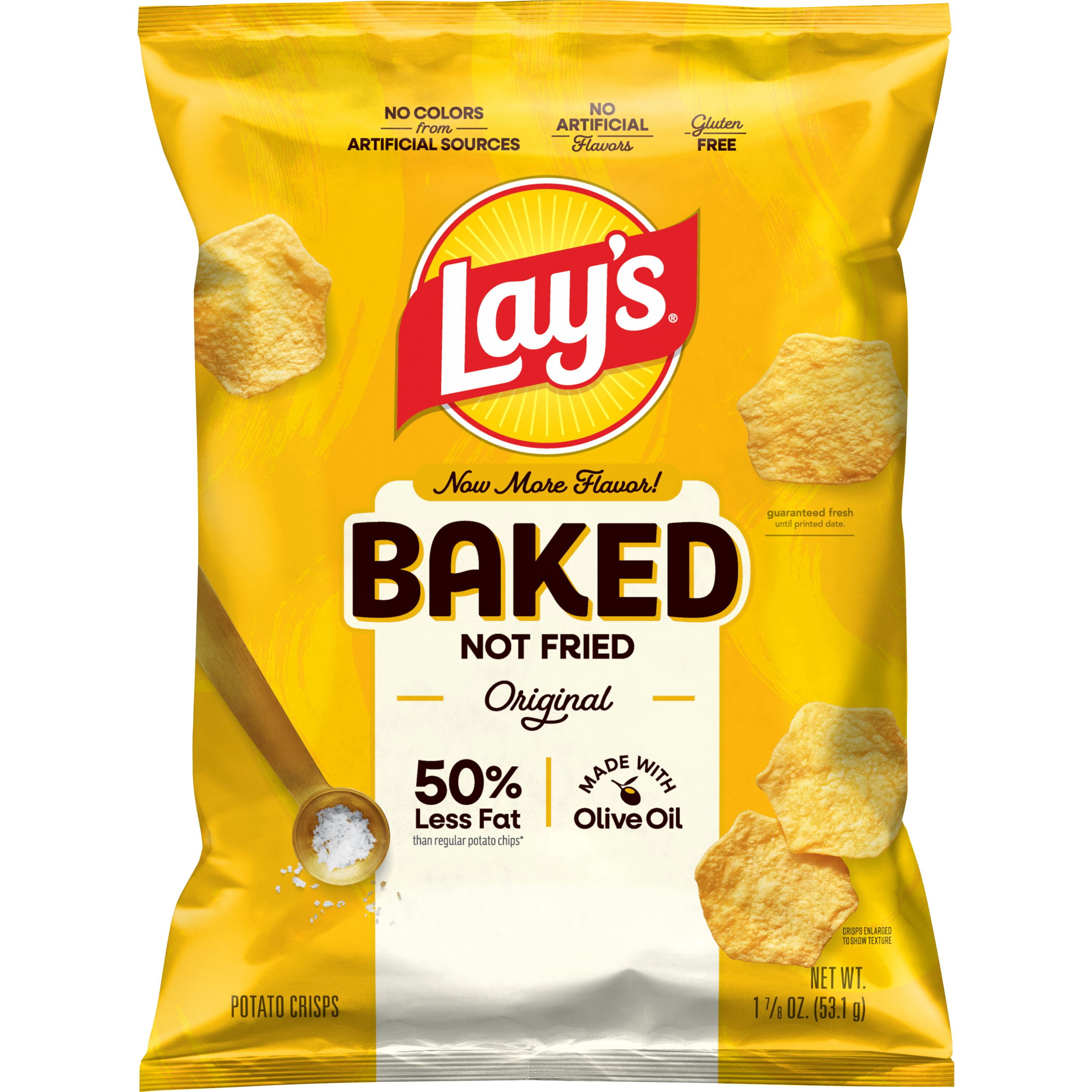 Lay's Oven Baked Original Potato Crisps, Less Fat Snack Chips