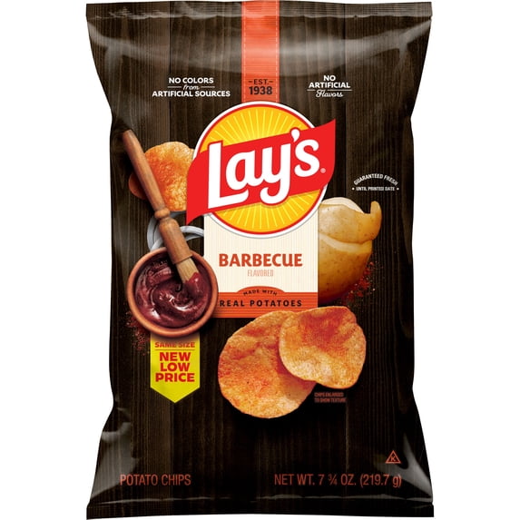 Lay's Barbecue Flavored Potato Chips 7.75 Ounce Bag