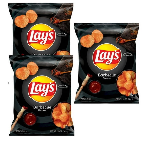 Lay's Barbecue Flavored Potato Chips Snack Chips,(3PACK)