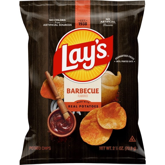 Lay's Barbeque Flavored Potato Chips, 2.5 oz Bag