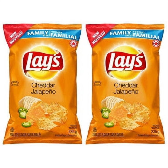 Lay's Cheddar Jalapeno Potato Chips 235g/8.3oz, 2-Pack
