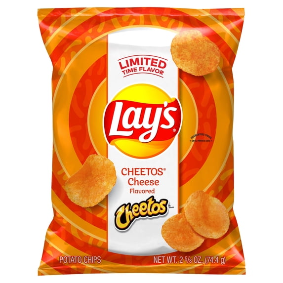Lay's Cheetos Cheese Flavored Potato Chips, 2.625oz Single Pack