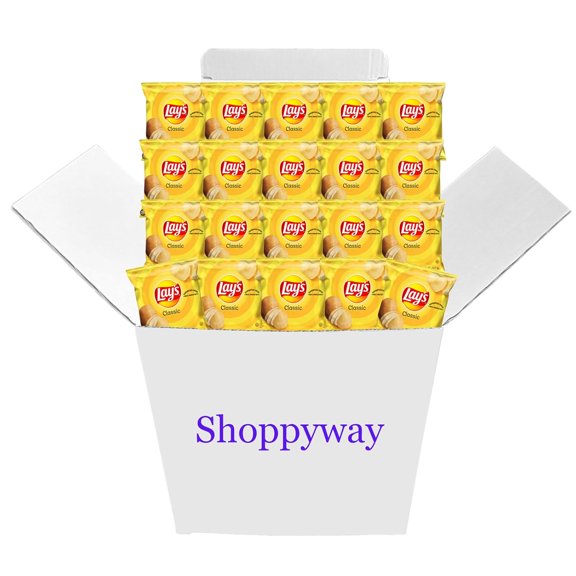 Lay's Classic Potato Chips, 0.5 oz Bags, Pack of 20 Bundled by Shoppyway