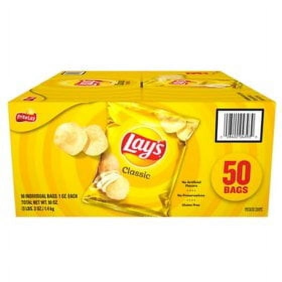 Lay's Classic Potato Chips, 1 oz., 50 count.pack of 2