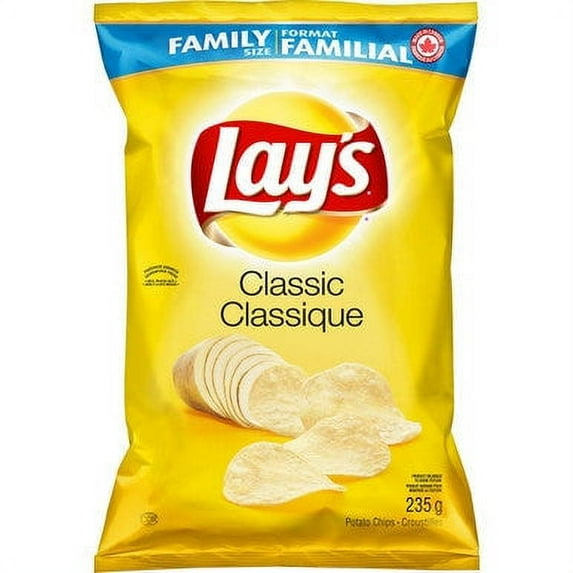 Lay's Classic Potato Chips 235g/8.3 oz., {Imported from Canada}