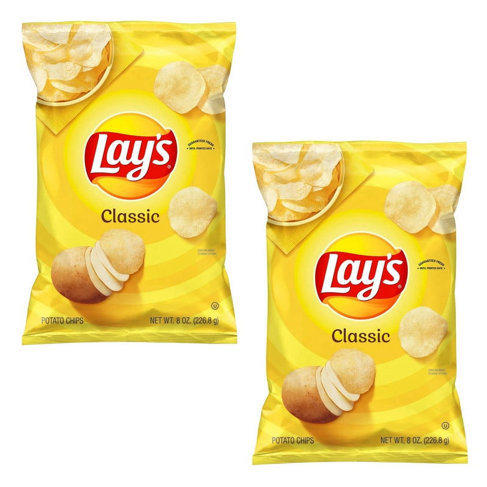 Lay's Classic Potato Chips, 8 oz Bag(pack of 2) - Walmart.com