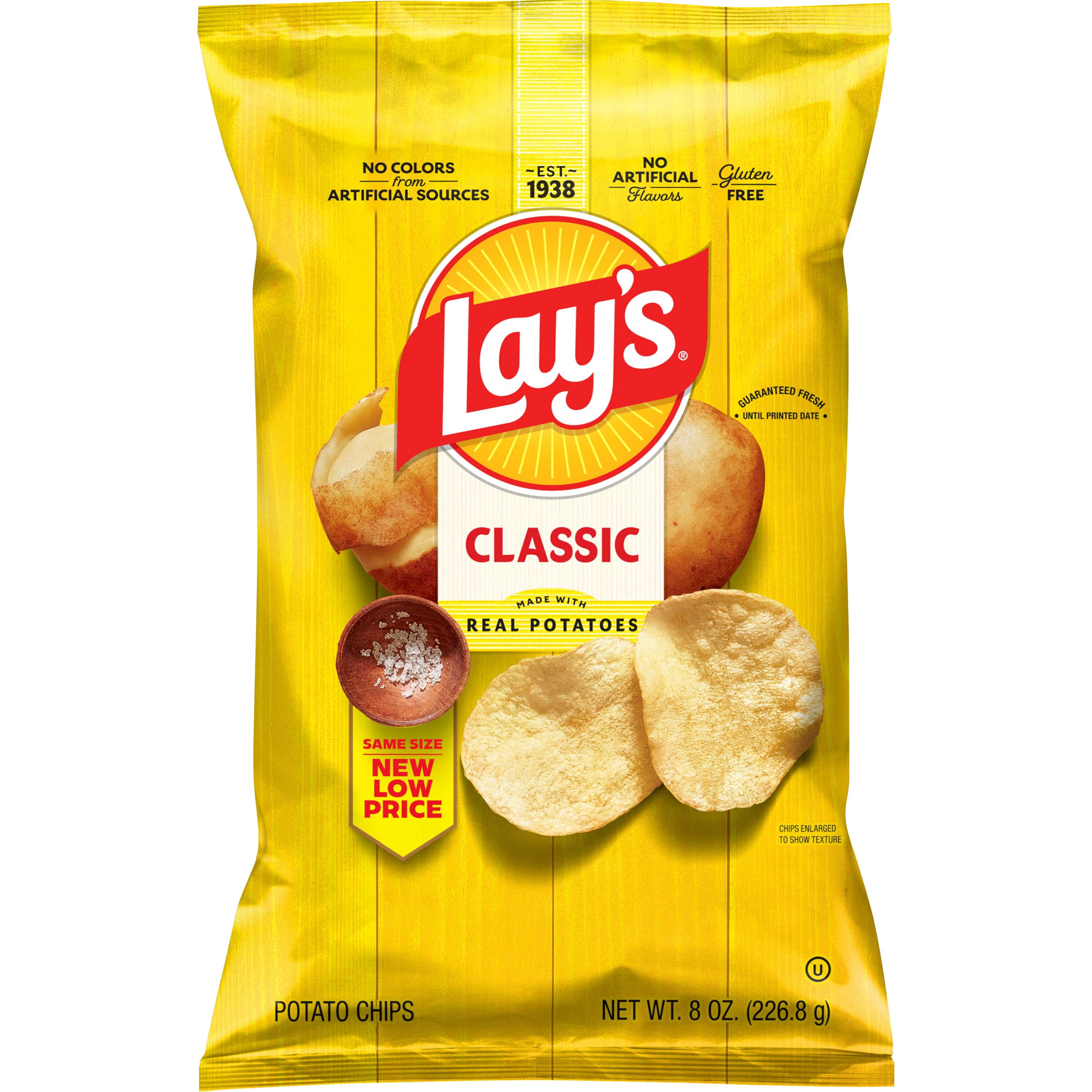 Lay's Classic Potato Chips, 8 oz Bag