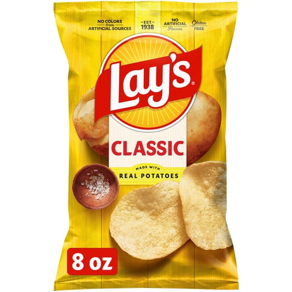 Lay's Classic Potato Chips, 8 oz Bag