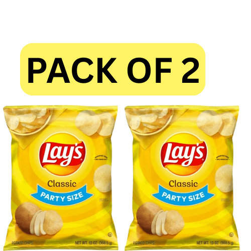 Lay's Classic Potato Chips, Party Size, 13 oz Bag.2 PACK