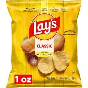 Lay's Classic Potato Chips Snacks, Gluten Free Snack Chips, 1 oz