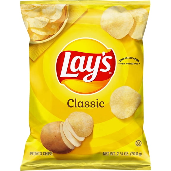 Lay's Classic Potato Chips Snacks, 2.5 oz Bag ( PACK OF 3 )