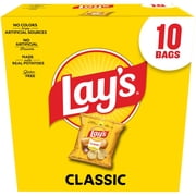 Lay's Classic Potato Snack Chips, 1 oz Bags, 10 Count Multipack