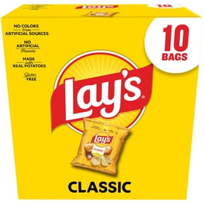 Lay's Classic Potato Snack Chips, 1 oz Bags, 10 Count Multipack
