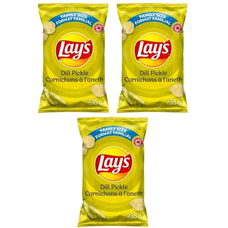 Lay's Dill Pickle Flavored Potato Chips, 220g (3 Pack)