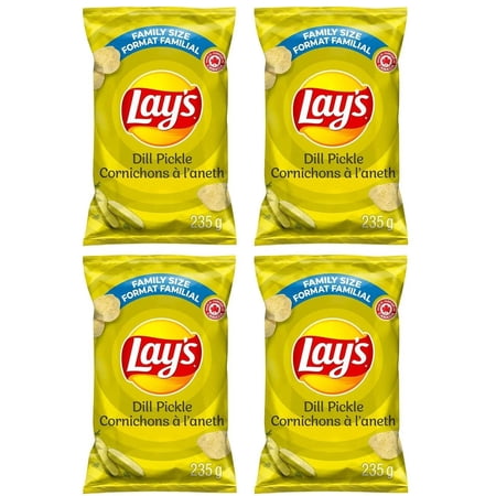 Lay's Dill Pickle Flavored Potato Chips, 220g (4 Pack)