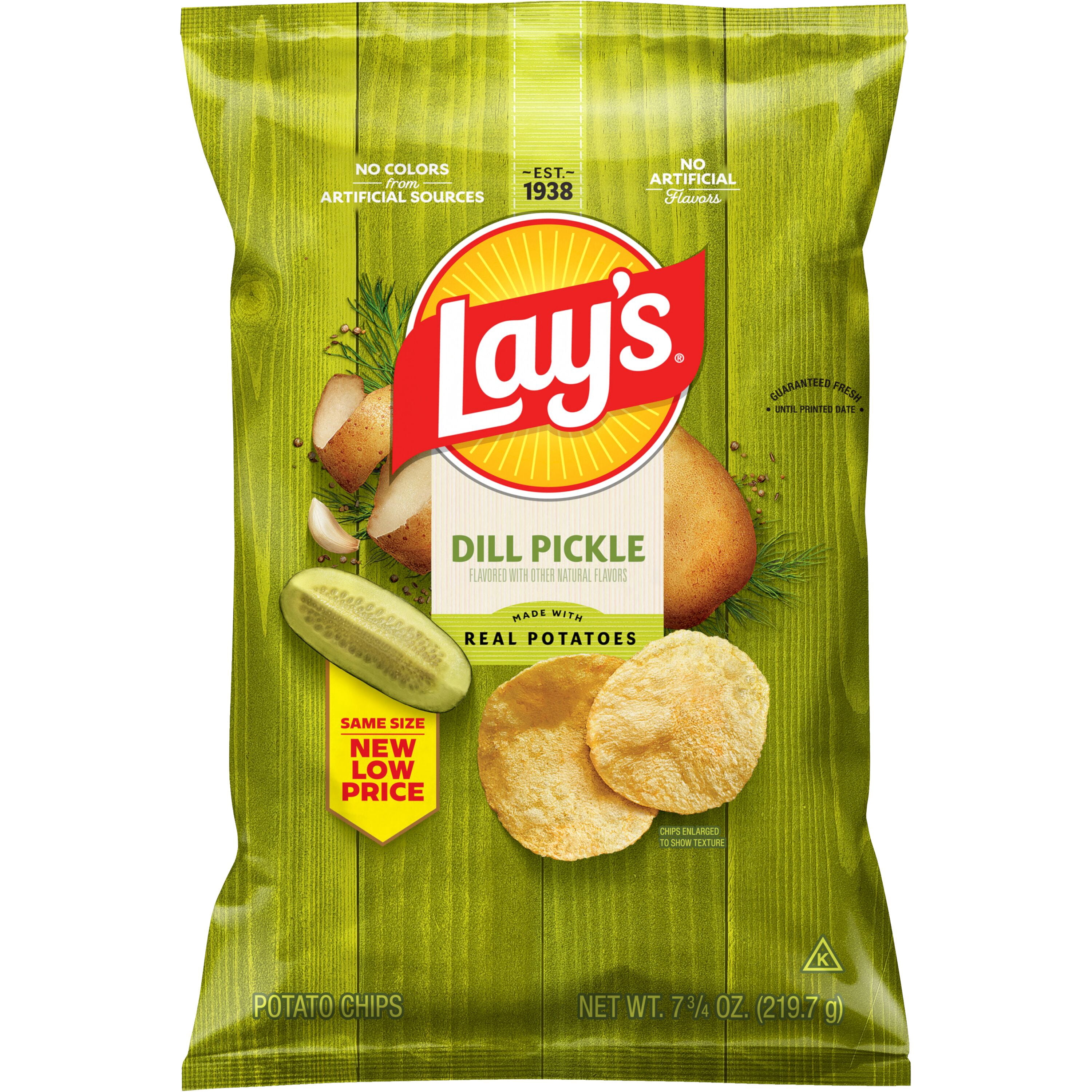 Lay's Lay's Dill Pickle Potato Snack Chips, 7.75 oz Bag