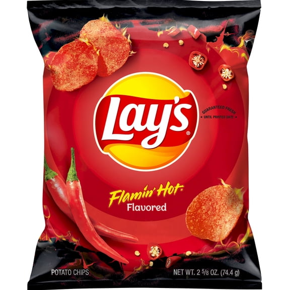 Lay's Flamin' Hot Flavored Potato Chips Snack Chips, 2.625oz Bag
