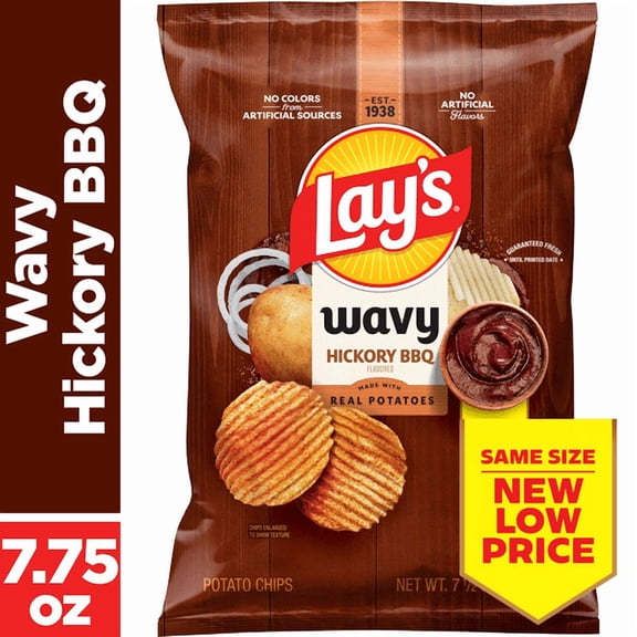 Lay's Hickory Barbecue Wavy Potato Chips