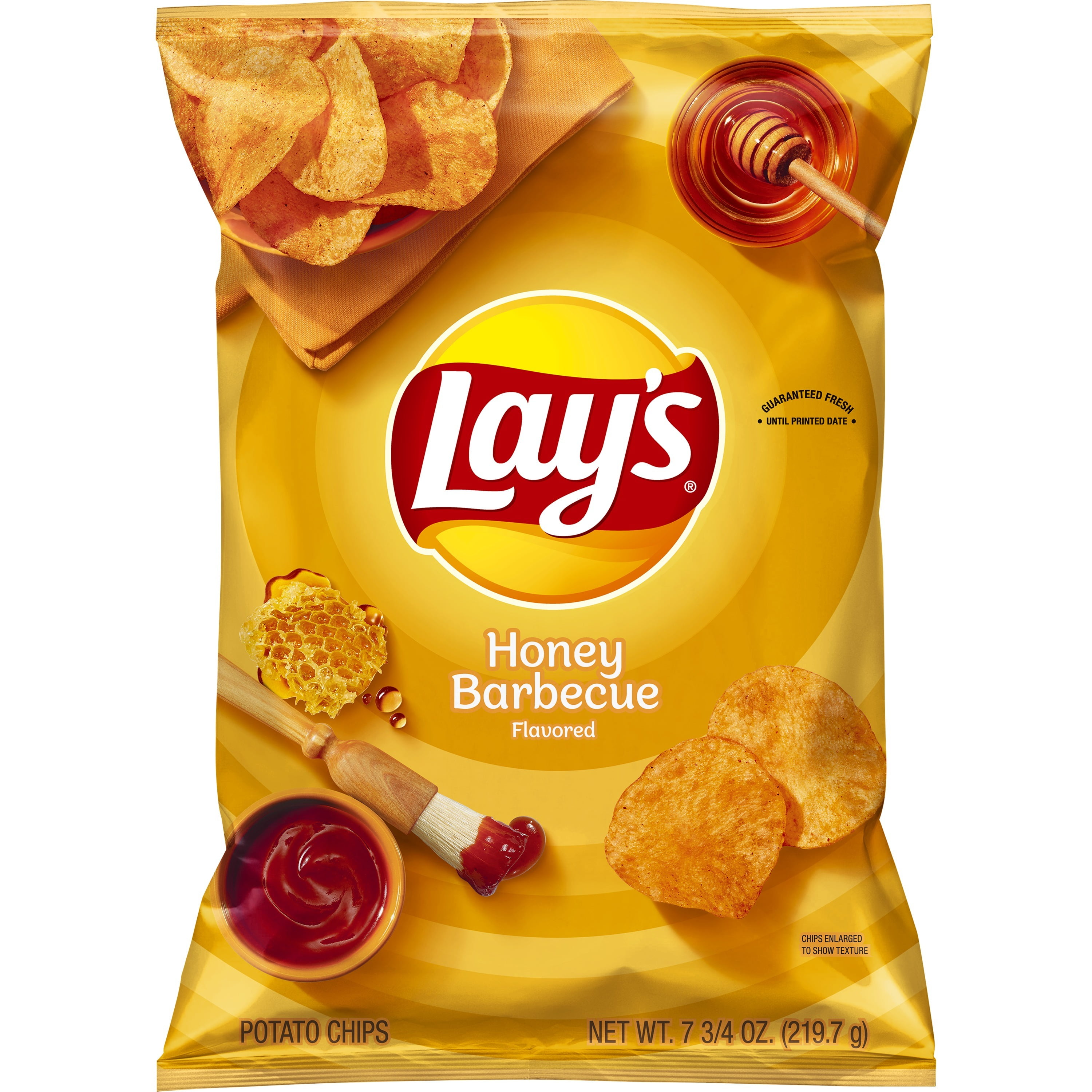 Walmart Deal of Lay's Honey Barbecue Flavored Potato Chips, Savory BBQ & Sweet Honey Taste, 7.75 oz. Bag
