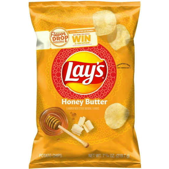 Lay's Honey Butter Flavored Potato Chips, 7.75 oz Bag
