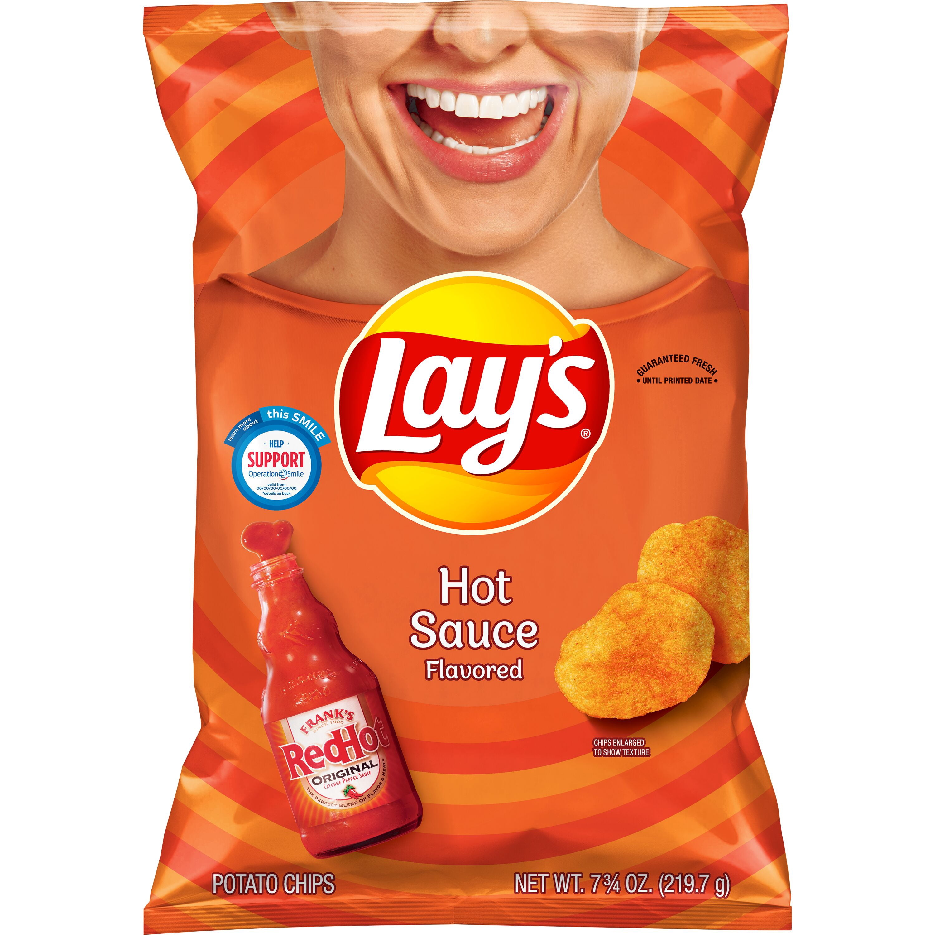 Lay's Hot Sauce Potato Chips, 7.75 ounce Bag