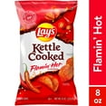 thumbnail image 1 of Lay's Kettle Cooked Flamin' Hot Flavored Potato Snack Chips, 8 Ounce Bag (Packaging may vary), 1 of 5