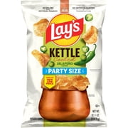 Lay’s Jalapeno Kettle Cooked Potato Chips Party Size Bag, 12.5 oz