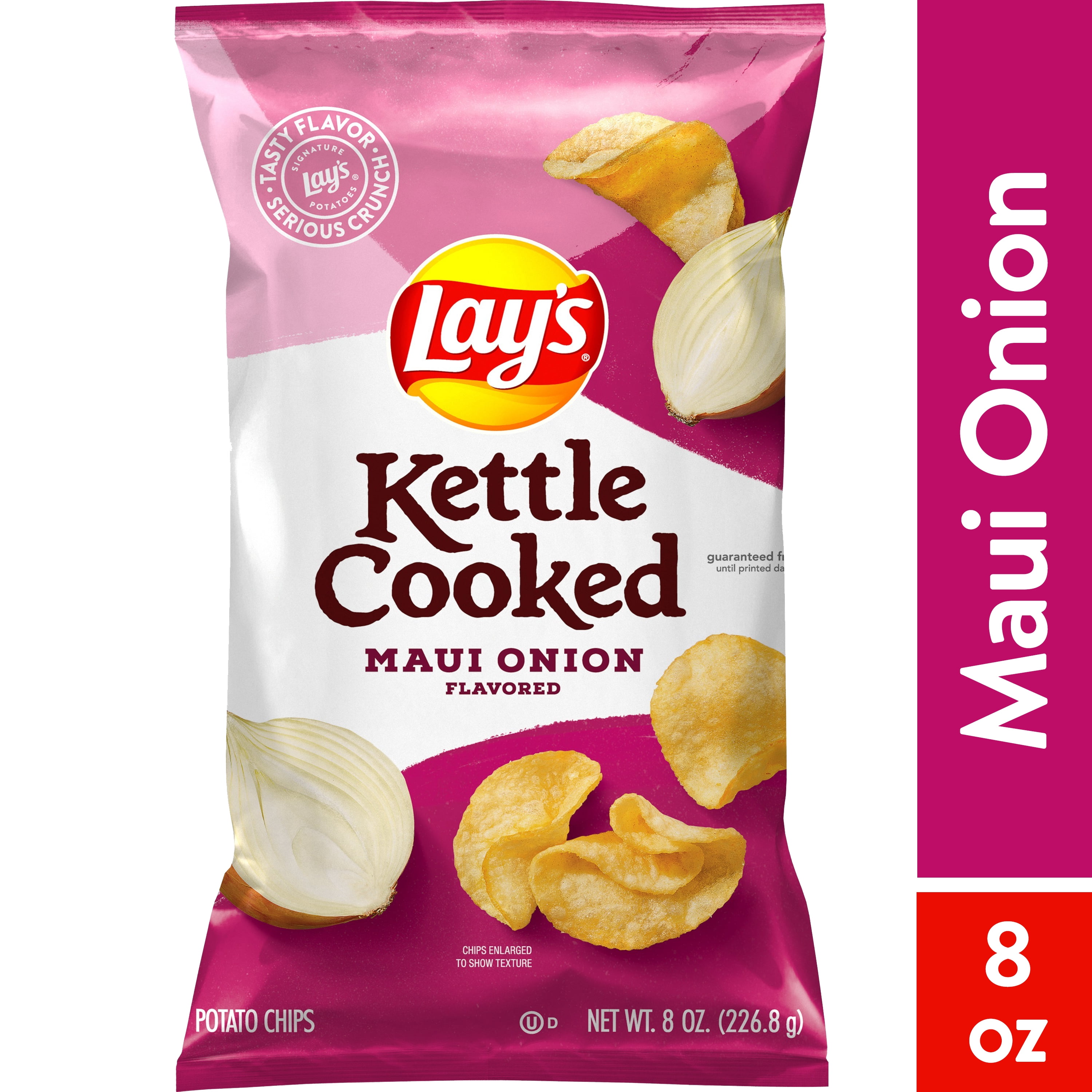 Lay's Kettle Cooked Maui Onion Potato Chips, 8 oz Bag
