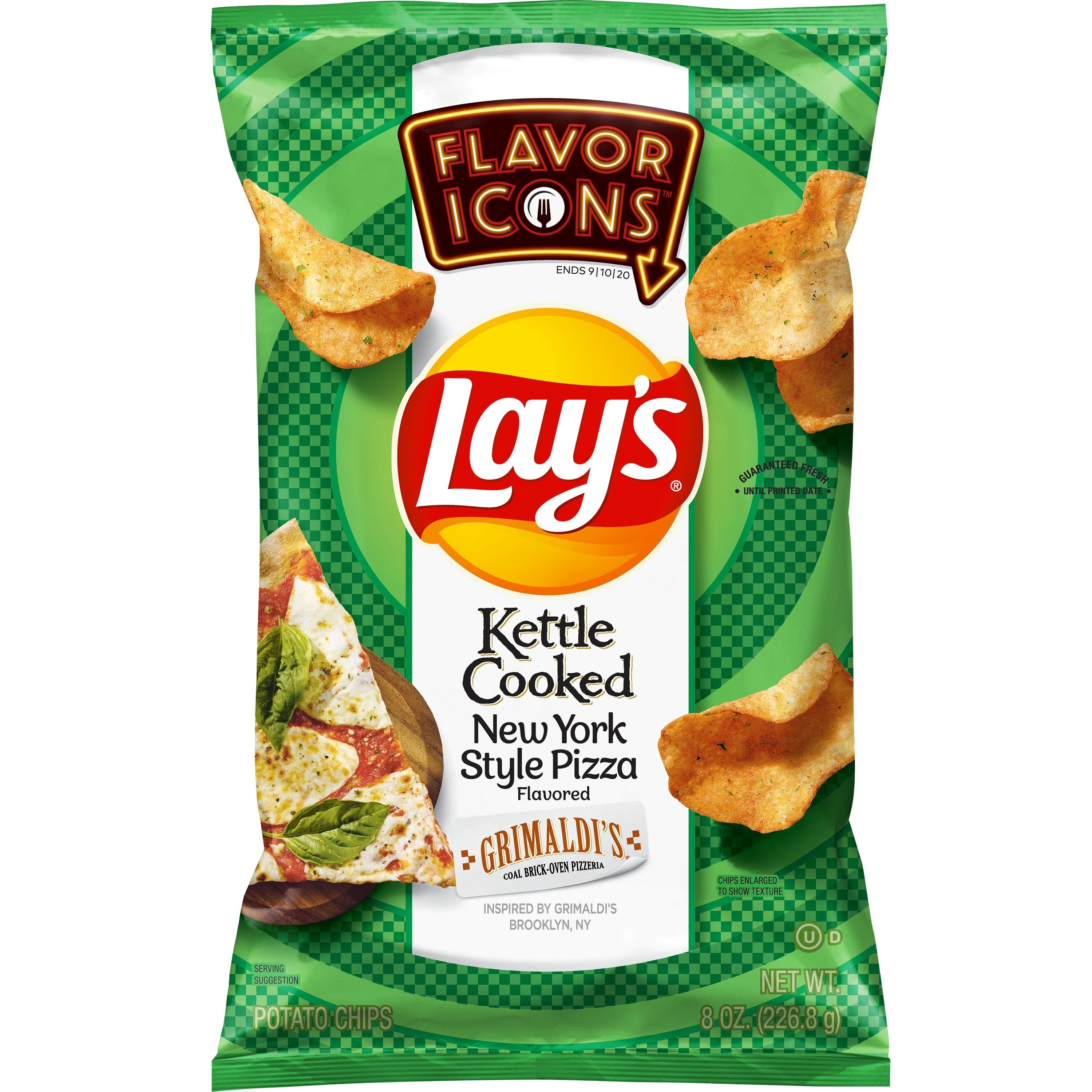Lay's Kettle Cooked Potato Chips New York Style Pizza, 8 oz Bag