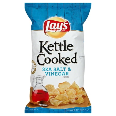 Lay's Kettle Cooked Sea Salt & Vinegar Potato Chips 8 oz