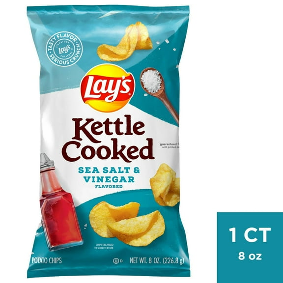 Lay's Kettle Cooked Sea Salt & Vinegar Potato Chips - 8oz