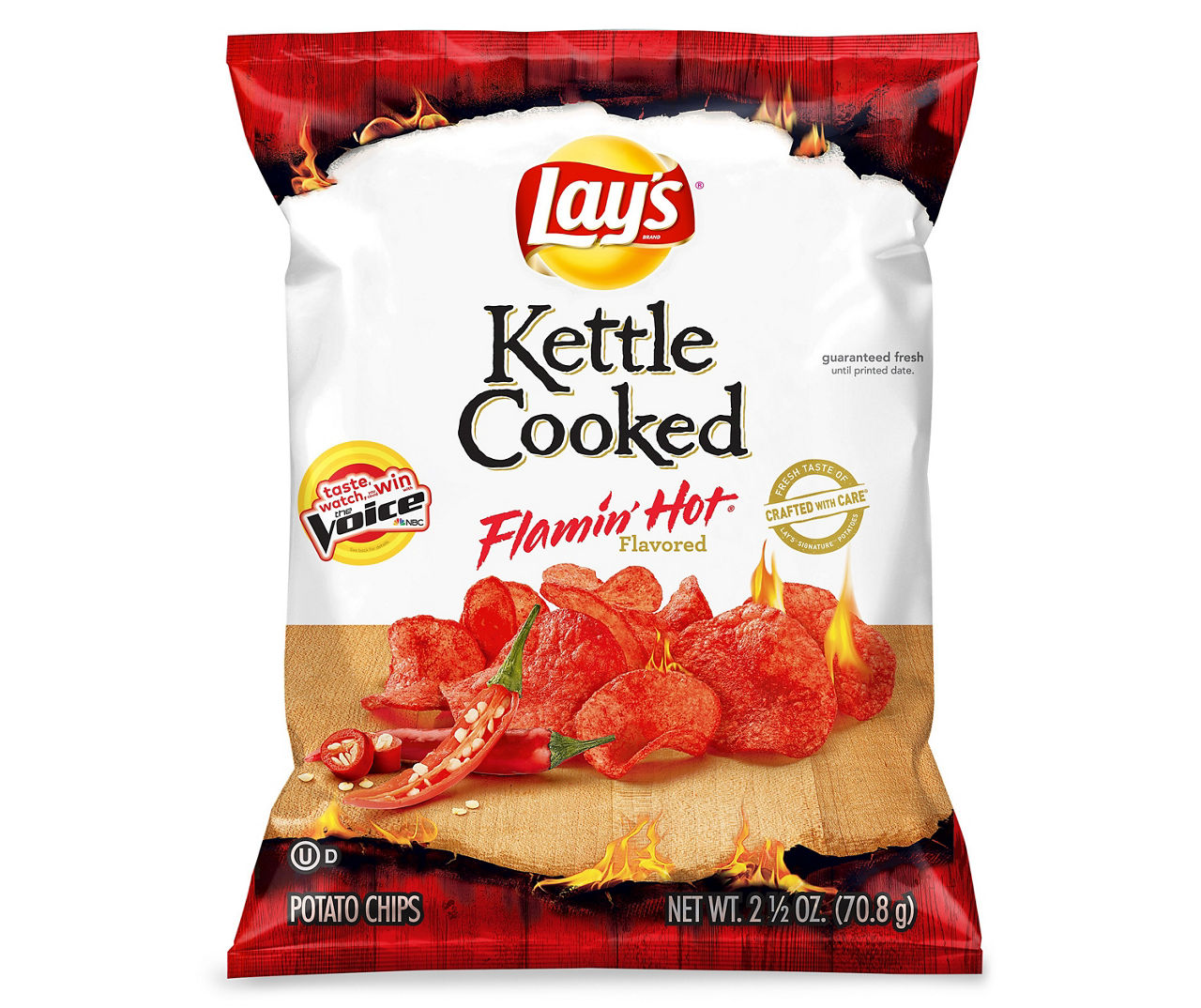 Lay's Lay's Kettle Cooked Potato Chips, Flamin' Hot Flavored, 2.5 Oz