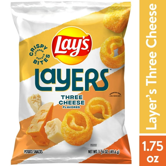 Lay's Layers Potato Snacks Three Cheese Flavored 1 3/4 oz