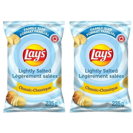 Lay's Lightly Salted Potato Chips, 235g (2 Pack)