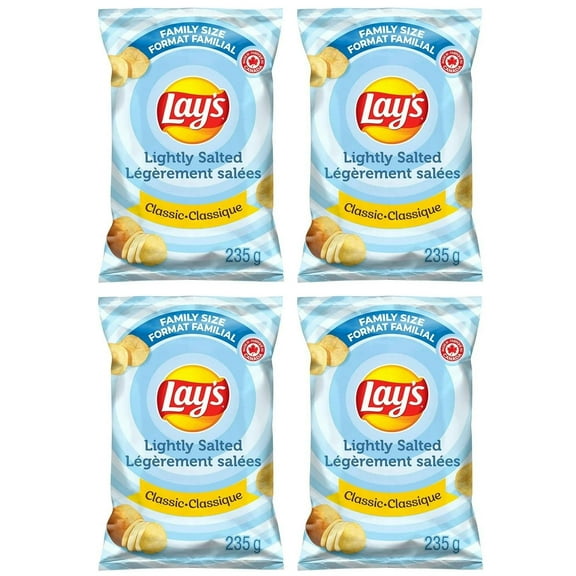 Lay's Lightly Salted Potato Chips, 235g (4 Pack)