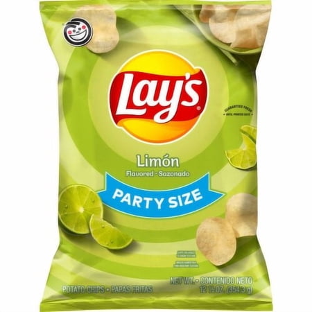 Lay's Limon Flavored Potato Chips, Party Size, 12.5 Ounce Bag, 2 Count