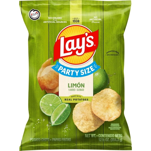 Lay's Limon Flavored Potato Chips, Party Size, 12.5 Ounce Bag