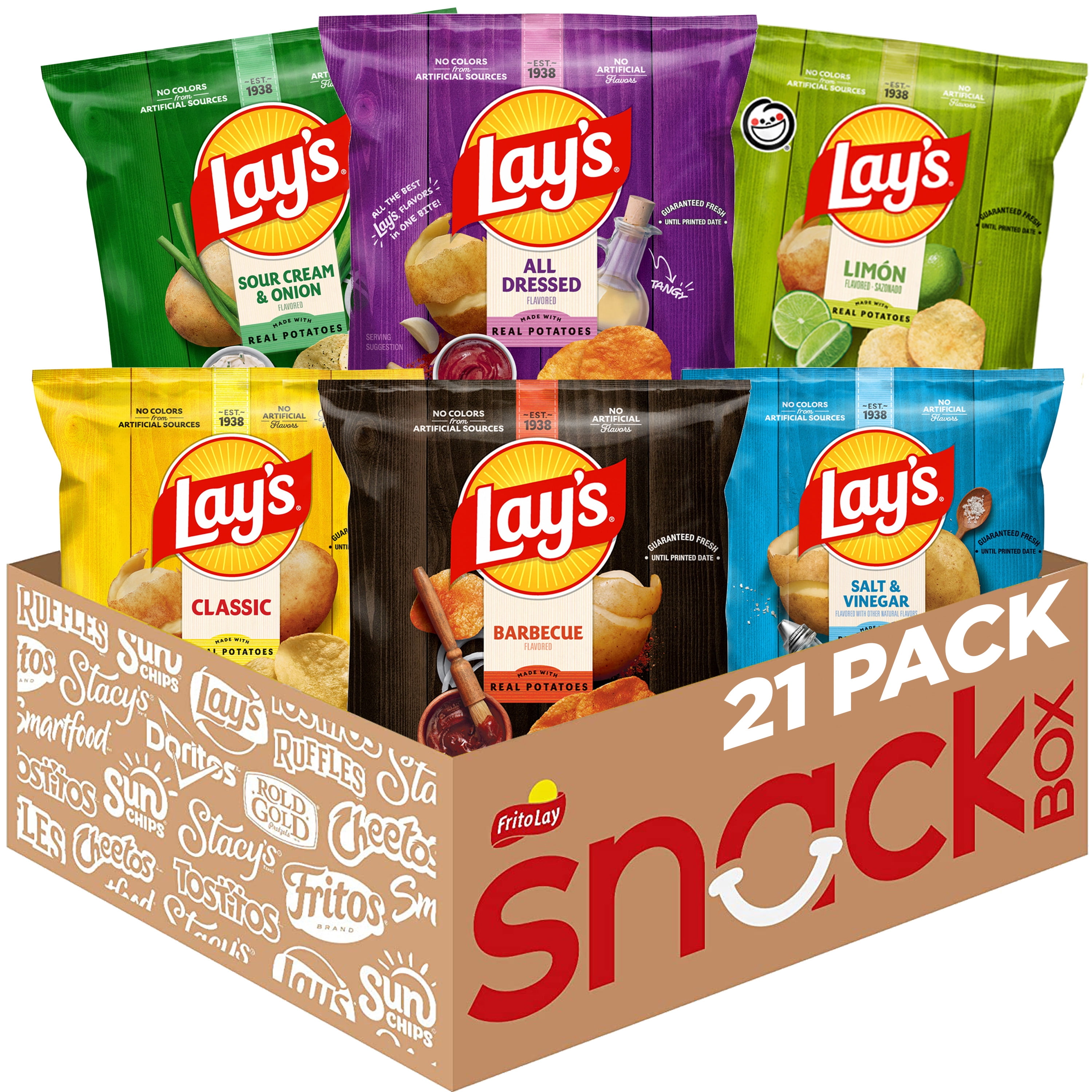 Lay's Lover's Potato Chips Variety pack of Chips (Pack of 21)