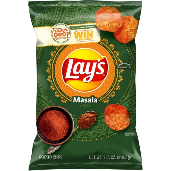Lay's Masala Flavored Potato Chips, 7.75 oz Bag