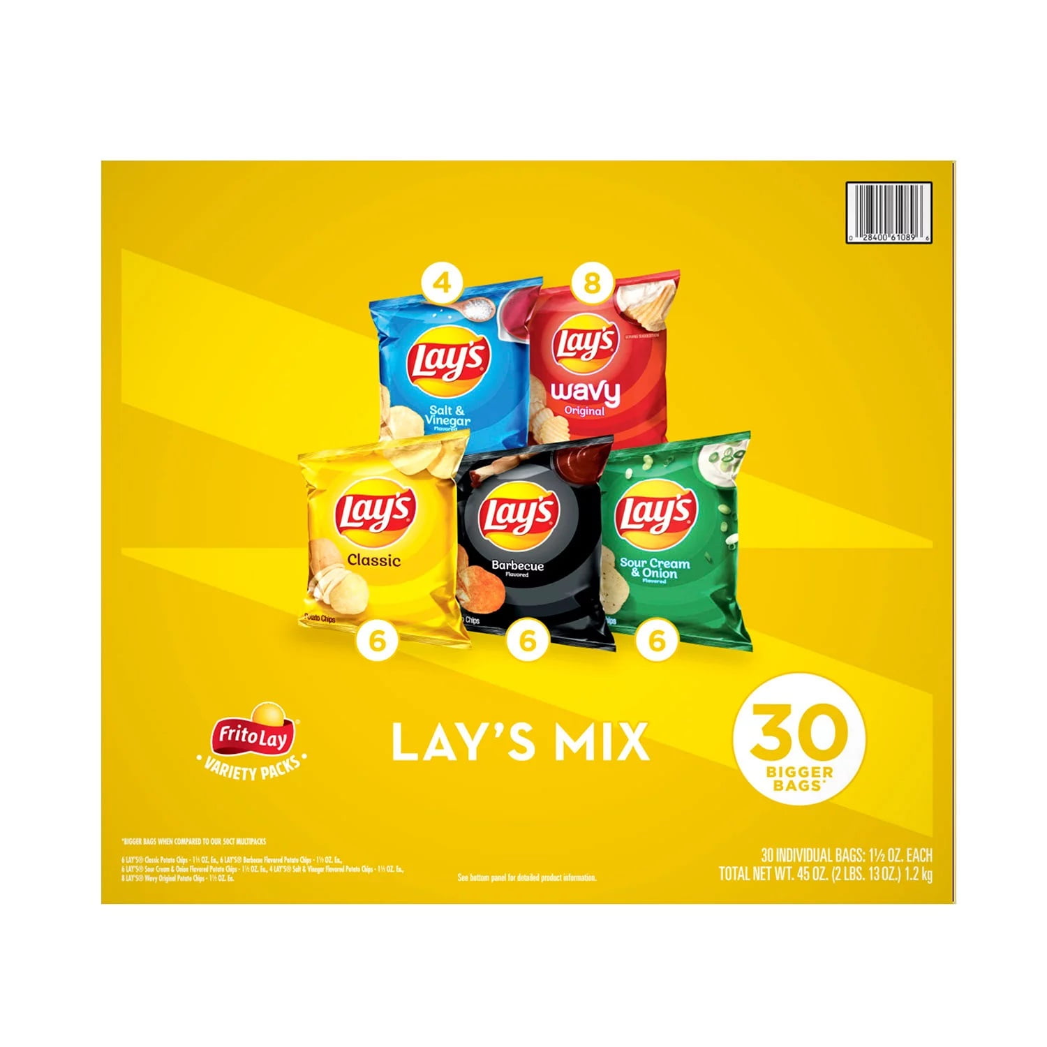 Lay's Mix Potato Chips Variety 1 1/2 Oz 30 Count