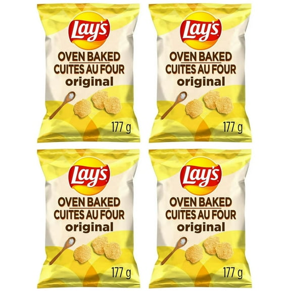Lay's Oven Baked Potato Chips Original, 177g (4 Pack)