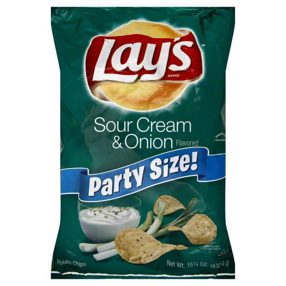 Lay's Party Size Sour Cream & Onion Potato Chips, 15.25 Oz.