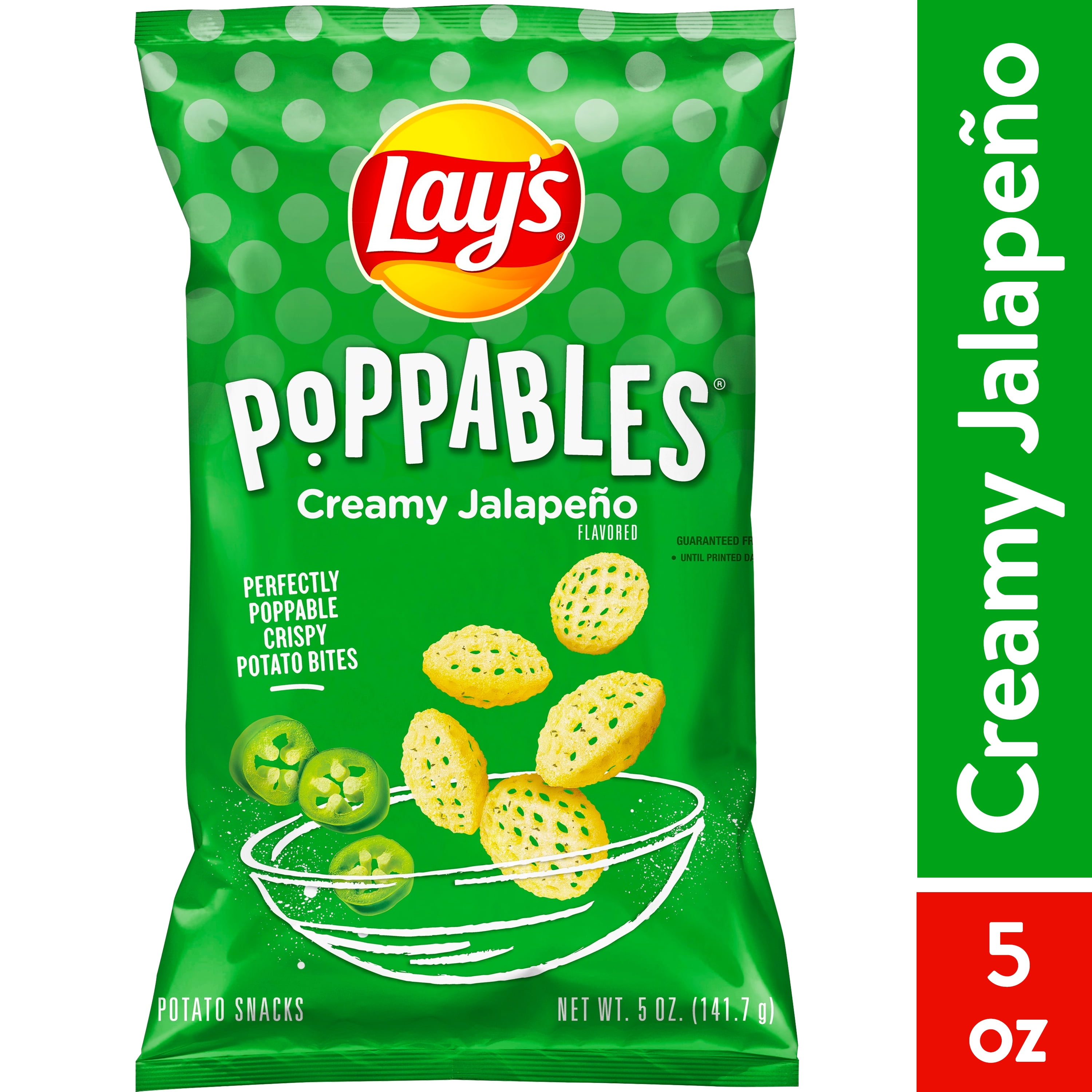 Lay's Poppables Creamy Jalapeno Flavored Potato Snacks, 5 Oz Bag ...