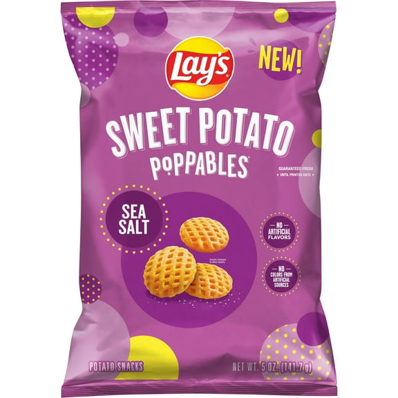 Lay's Poppables Potato Snacks Sweet Potato Sea Salt Flavor, 5 oz Bag