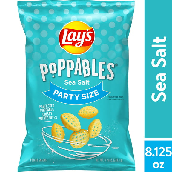 Lay's Poppables Sea Salt Flavor Potato Snack Chips, 8.13 Ounce Bag